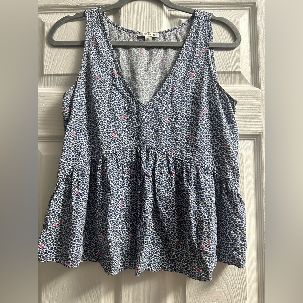 Jcrew Mercantile Peplum Floral Top XS